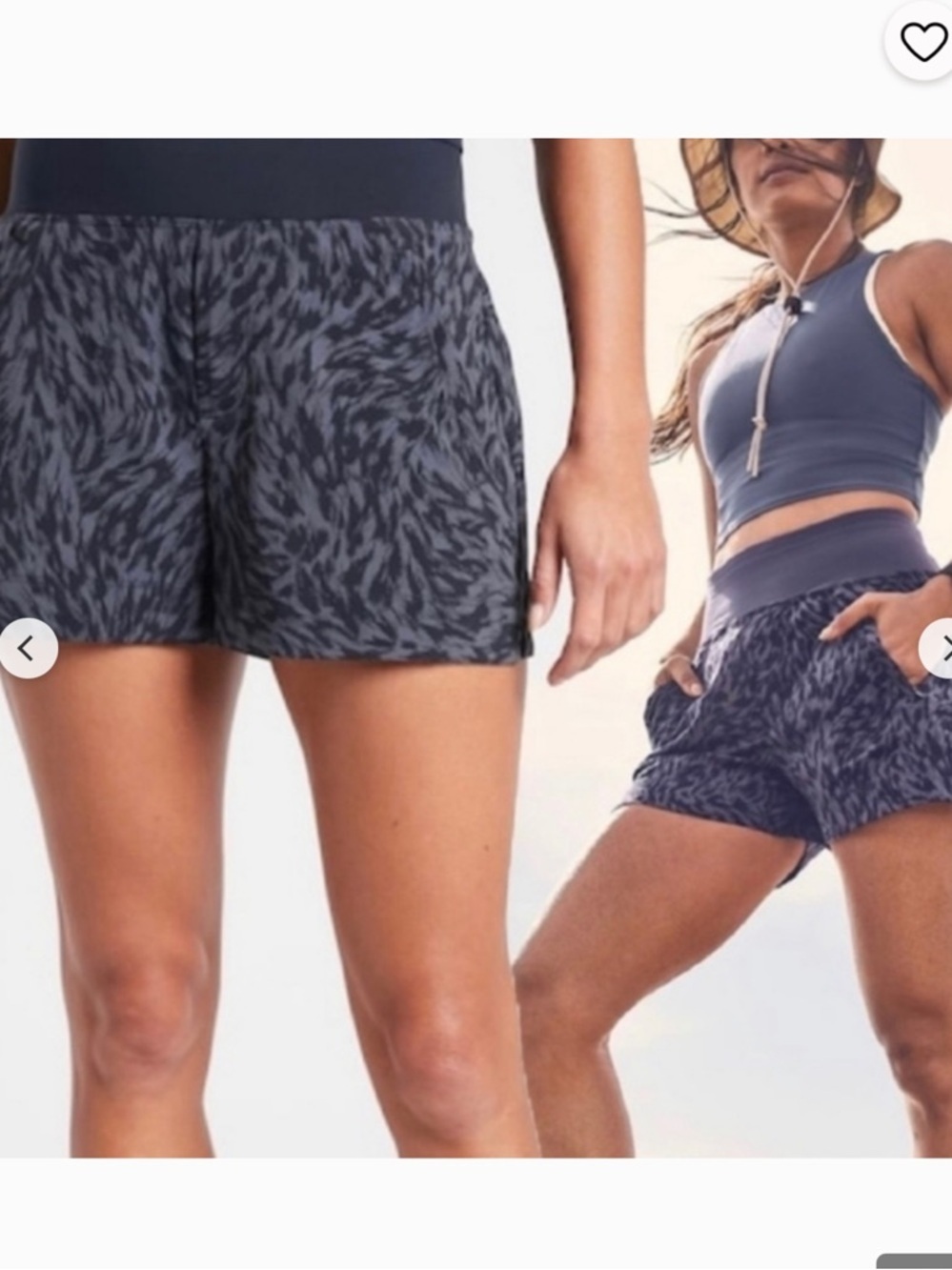 Athleta Black Patterned Trekkie North Printed Running Shorts
